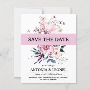 Papier Budget Pink Ivory Floral Wedding Enregistrer la da