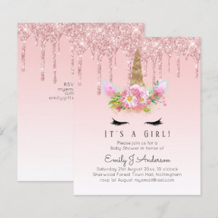 Papier BUDGET Pink Unicorn Baby shower Parties scintillan