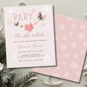 Papier Budget Pink Winter Son froid Baby shower extérieur