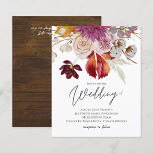 Papier BUDGET Plum Cinnamon Mariage Automne Florales