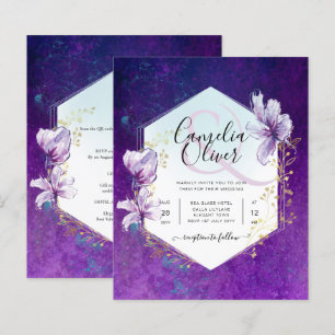 Papier Budget Plum Purple Floral Mariage All-in-1