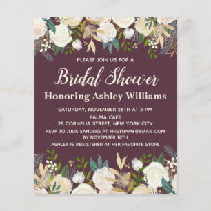 Papier Budget Plum verdure Rose de douche nuptiale Invita
