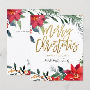 Papier Budget Poinsettia Floral Joyeux Noël