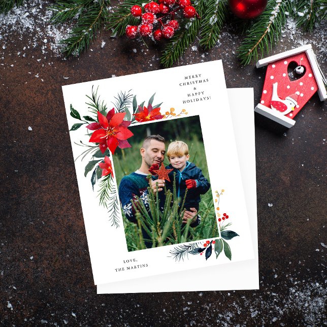 Papier Budget Poinsettia Frame V Fête Photo (Créateur téléchargé)