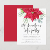 Budget Poinsettia Noël Lets Invitation de la fête