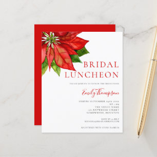 Papier Budget Poinsettia Red Bridal Luncheon Invitation