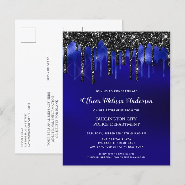 Papier Budget Police Retraite Élégante Application de la  (Devant / Derrière)