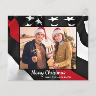 Papier Budget Pompier Noël Mince drapeau de la ligne roug