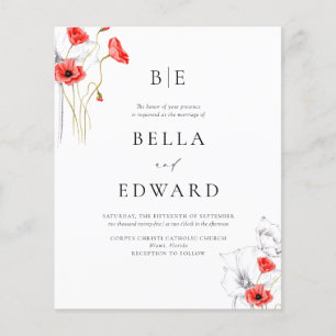 Papier Budget Poppy Red Chic Floral Mariage