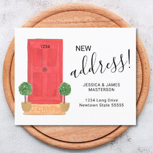 Papier Budget Porte rouge Nouvelle adresse Faire-part de 