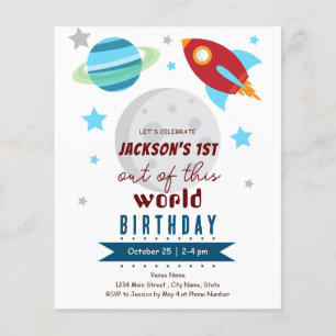 Papier Budget pour 1er anniversaire Out of This World