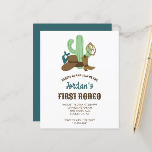 Papier Budget Premier Rodéo Anniversaire 1er Cowboy Ouest