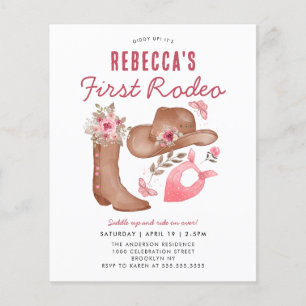 Papier Budget Premier Rodéo Blush Pink Cowgirl 1er annive