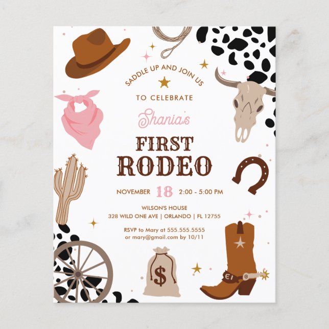Papier Budget Premier Rodéo Wild West Girl Premier annive (Devant)