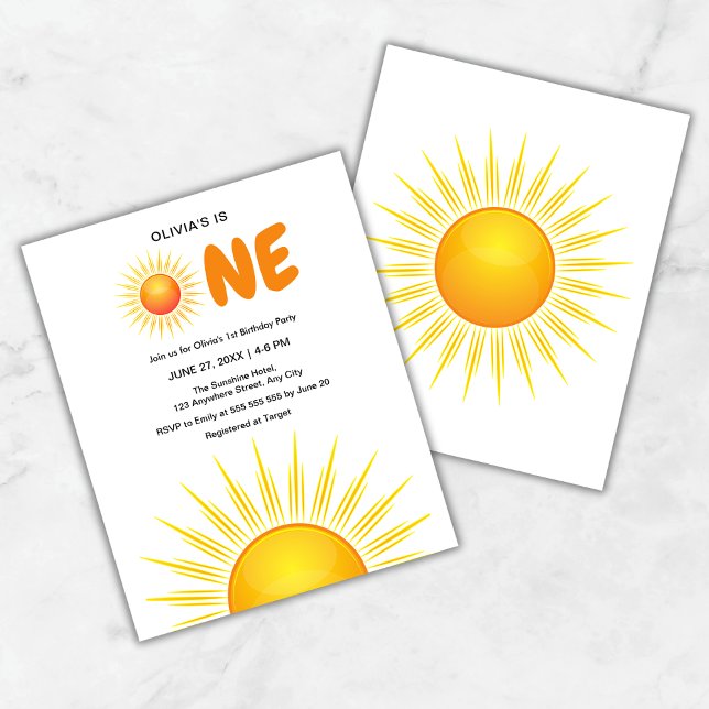 Papier Budget Premier voyage autour du soleil Anniversair (Budget First Trip Around the Sun 1st Birthday Invitation )