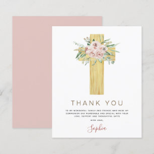 Papier Budget Première Sainte Communion Merci Dusty rose