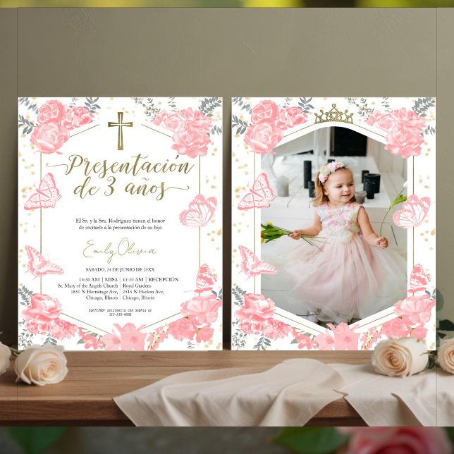 Papier Budget Presentación 3 años Photo Invitation (Créateur téléchargé)