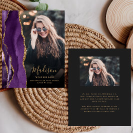 Papier Budget Purple Agate Photo Dark Grad Faire-part