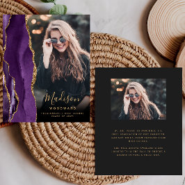 Papier Budget Purple Agate Photo Dark Grad Faire-part