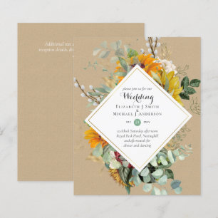 Papier BUDGET Purple Bleu Floral Invitations de mariage