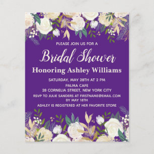 Papier Budget Purple Elegant Bridal Shower Invitation