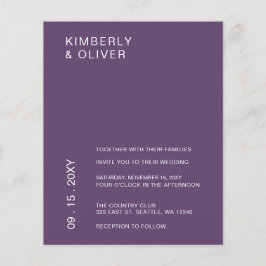 Papier Budget Purple Faire-part de mariage moderne