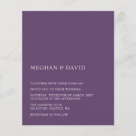 Papier Budget Purple Faire-part de mariage moderne