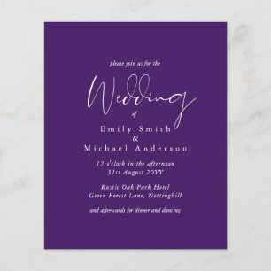 Papier BUDGET Purple Jaune Couleurs Gris Mariage Inviter