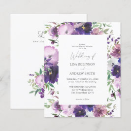 Papier Budget Purple - Lavande & Violet Floral 2 Mariage
