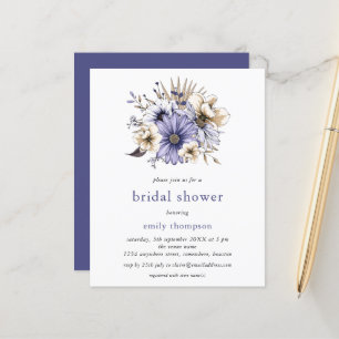 Papier Budget Purple Lilac Florals Fête des mariées Invit