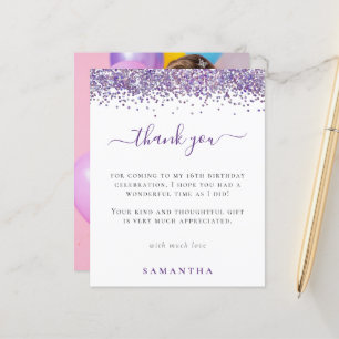 Papier Budget Purple Parties scintillant Photo Sweet 16 M
