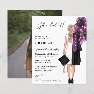 Papier Budget Purple Photo Elle L'A Fait Invitation De Di
