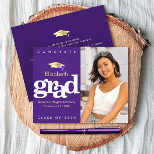 Papier Budget Purple Photo Graduation Gold Casquette Invi