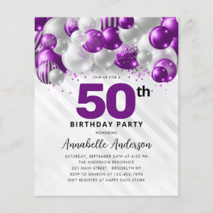 Papier Budget Purple Silver Balloon Parties scintillant 5