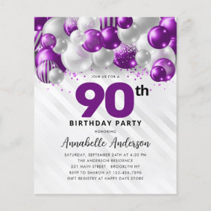 Papier Budget Purple Silver Balloon Parties scintillant 9