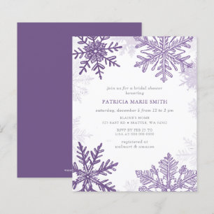 Papier Budget Purple Snowflakes Fête des mariées d'hiver