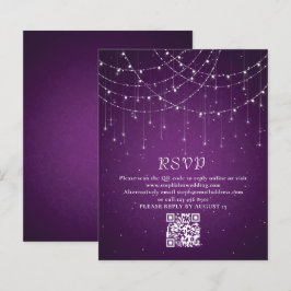 Papier Budget Purple String Lights QR Code Wedding RSVP