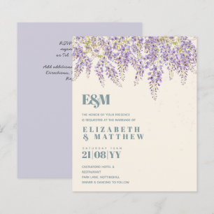 Papier BUDGET Purple Wisteria Sage Floral Jardin Mariage