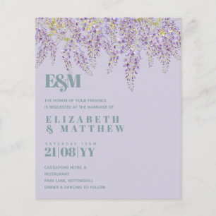 Papier BUDGET Purple Wisteria Sage Floral Jardin Mariage