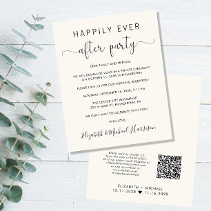 Papier Budget QR Code Cream Mariage Réception Invitation