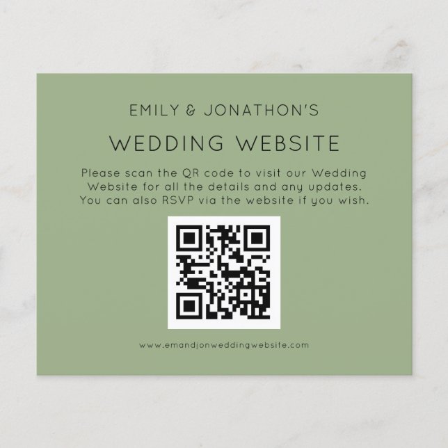 Papier Budget QR Code Mariage Site Web Sage Encl (Devant)