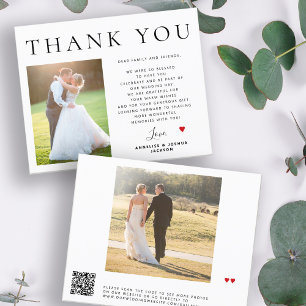 Papier Budget QR CODE moderne photo mariage merci