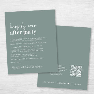 Papier Budget QR Code Sage Green Wedding Invitation de ré