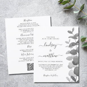 Papier Budget QR Code Tout en un Faire-part de mariage