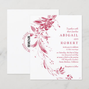 Papier BUDGET QR code Viva magenta faire-part de mariage