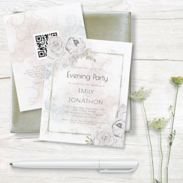 Papier Budget QR Floral Aquarelle Mariage Soirée Invitati (Créateur téléchargé)