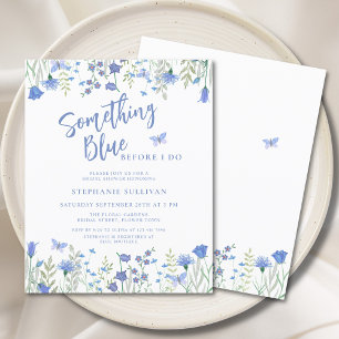 Papier Budget Quelque Chose Blue Bridal Shower Invitation