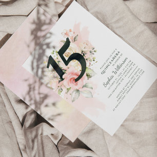 Papier Budget Quinceanera 15e anniversaire Invitation flo