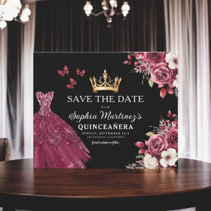 Papier Budget Quinceanera Enregistrer la date Floral Bour