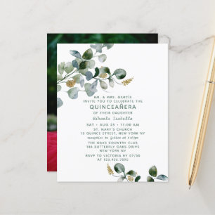 Papier Budget Quinceañera Eucalyptus Floral Photo